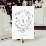 Numeração De Mesa Cinza Elegante, prisão floral vitoriana francesa v<br><div class="desc">Clássico número da mesa da cinza floral vitoriana francesa vitoriana. Para uma personalização mais avançada deste design,  clique no BOTÃO DE FERRAMENTAS DESIGN acima!</div>