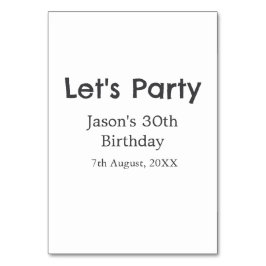 Numeração De Mesa cinza simples aniversário de 30 anos vamos da fest