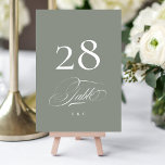 Numeração De Mesa Cinza sobre Casamento Elegante Branco<br><div class="desc">Número da Tabela - elegante e impressionante - parte de uma coleção</div>