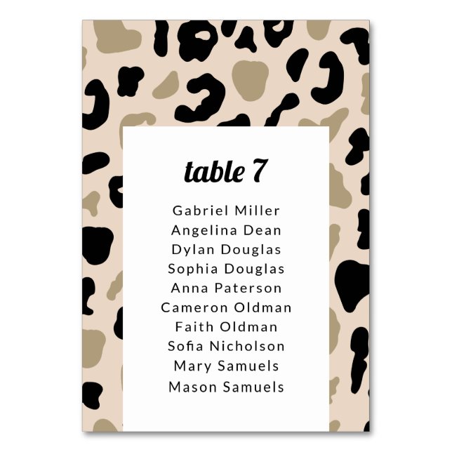 Numeração De Mesa Cinzas pretas em bege. Gráfico de lugares Mesa N (Frente)