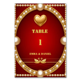 Numeração De Mesa Cisne Casamento Decoração Casal Ouro Vermelho 💍
