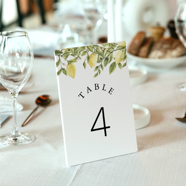 Numeração De Mesa CITRON Lemon Citrus Table Number Card (Criador carregado)