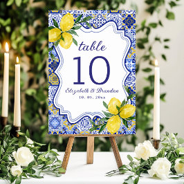 Numeração De Mesa Citrus & Tile Mediterranean Wedding Celebration