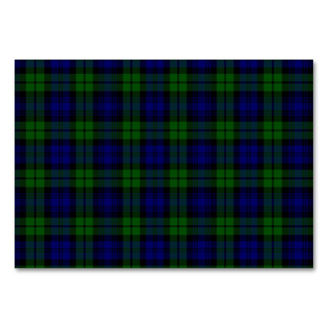 Numeração De Mesa Clã Blackwatch tartan Campbell (Frente)