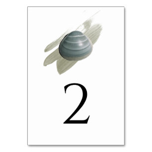 Numeração De Mesa Clam Watercolor Stroke Wedding 