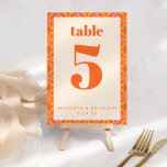 Numeração De Mesa Clareza Moderna Laranja Retrogeométrico Personaliz<br><div class="desc">Número de Tabela Geométrica Personalizada Laranja Laranja Brin Moderno</div>