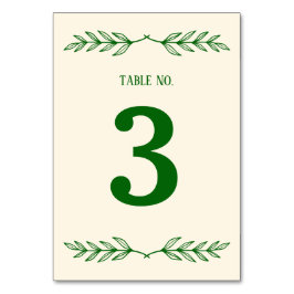 Numeração De Mesa Classic Elegance Ivory & Emerald Islamic Wedding
