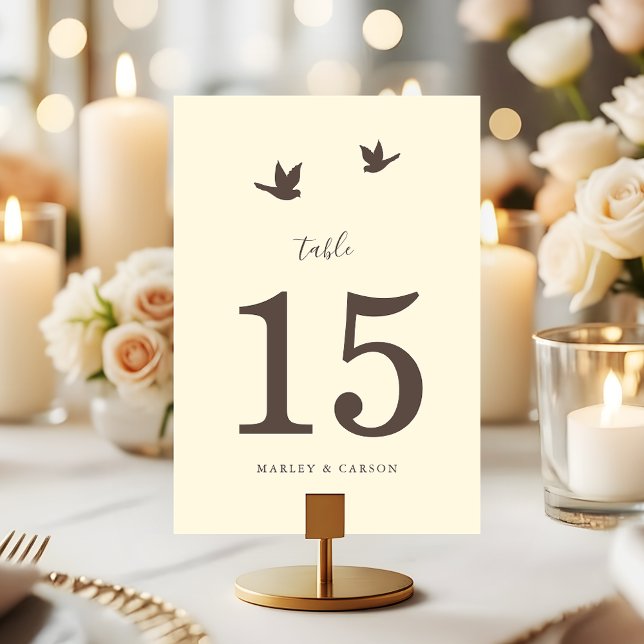 Numeração De Mesa Classic Elegant Love Birds Ivory Wedding (Criador carregado)