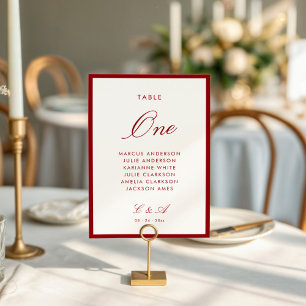 Numeração De Mesa Clássica Caligrafia Vermelha Profunda Dinheiro Ant