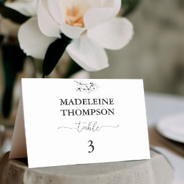 Numeração De Mesa Clássica Magnolia Black White Place Card