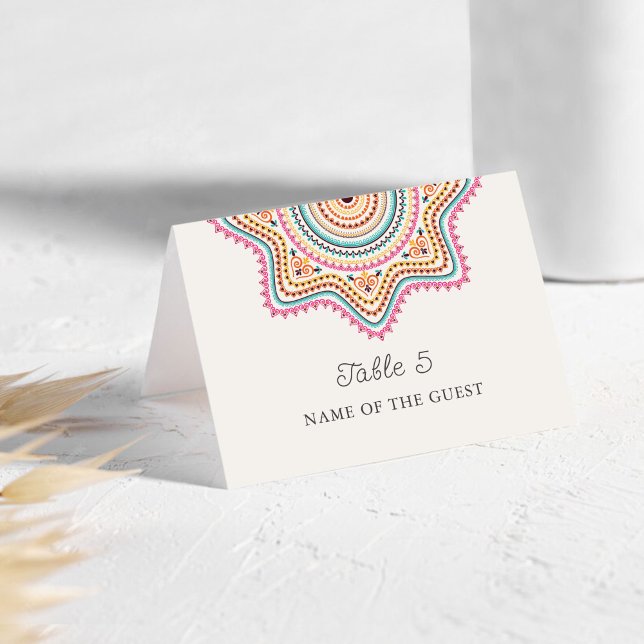 Numeração De Mesa Classical Ornate Style Mandala Wedding Place Card (Criador carregado)