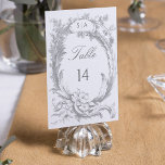 Numeração De Mesa Clássico Elegante francês Rococo Floral<br><div class="desc">Este clássico conjunto de designs decorativas históricas inspira-se nas gravações do pintor de corte francês Alexis Peyrotte,  do século XVIII,  com cinzas leves sobre folhas brancas de acanthus,  rolhas de ornamentados,  flores e folhas. Esta coleção é o complemento perfeito de um casamento elegante,  formal e romântico.</div>