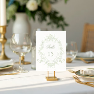 Numeração De Mesa Clássico Floral Crest Número da Tabela de Casament