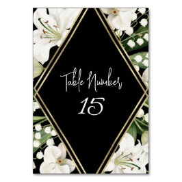 Numeração De Mesa Clássicos do casamento negro Lily Invitation