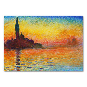 Numeração De Mesa Claude Monet Sunset Em Veneza Impressionista Arte