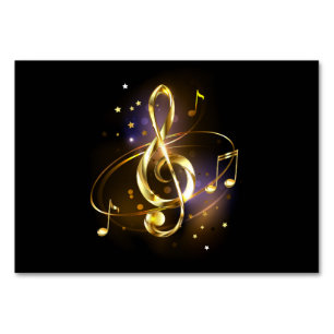 Numeração De Mesa Clef de Sol de Música Dourado