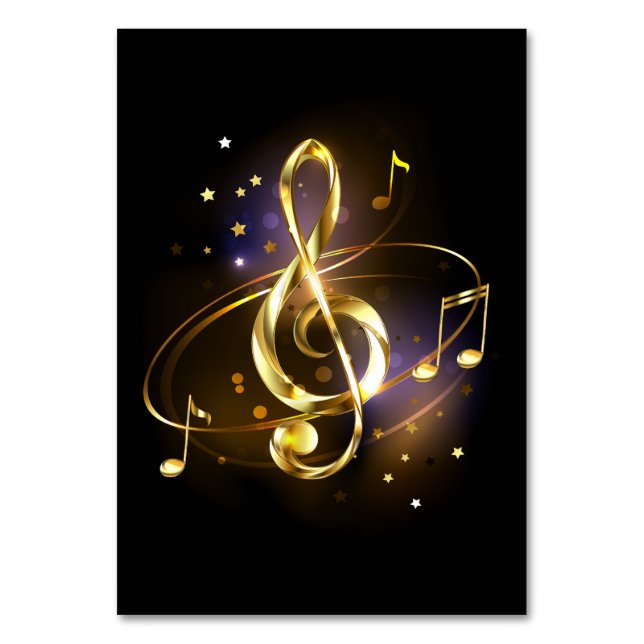 Numeração De Mesa Clef de Sol de Música Dourado (Frente)