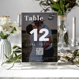 Numeração De Mesa CÓDIGO QR compartilhe o amor foto moderna casament