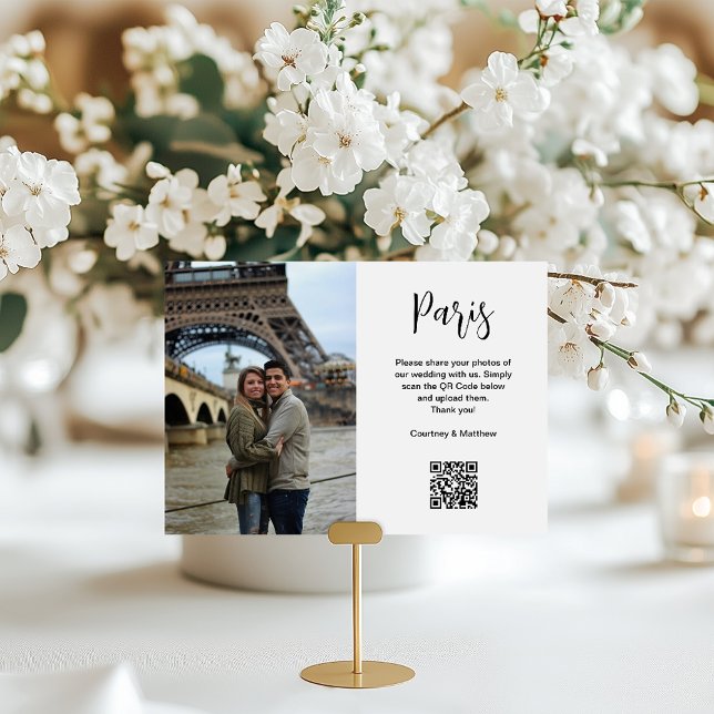 Numeração De Mesa Código QR de Compartilhamento de Fotos de Destino  (Criador carregado)
