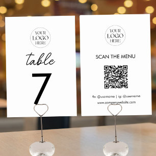 Numeração De Mesa Código QR do Logotipo da Empresa Menu Moderno Mini