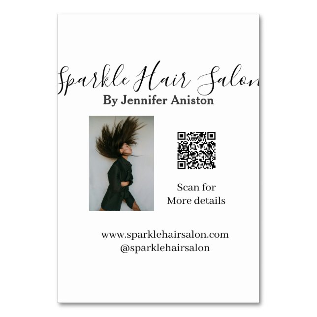 Numeração De Mesa Código QR para pequenas empresas do salão de cabel (Frente)