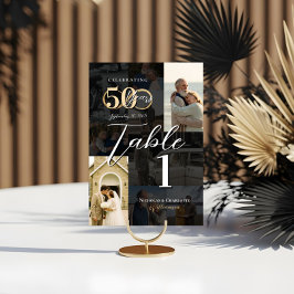 Numeração De Mesa Colagem de Fotos do 50º Aniversário de Casamento: