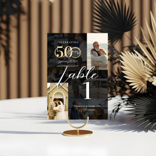 Numeração De Mesa Colagem de Fotos do 50º Aniversário de Casamento: 