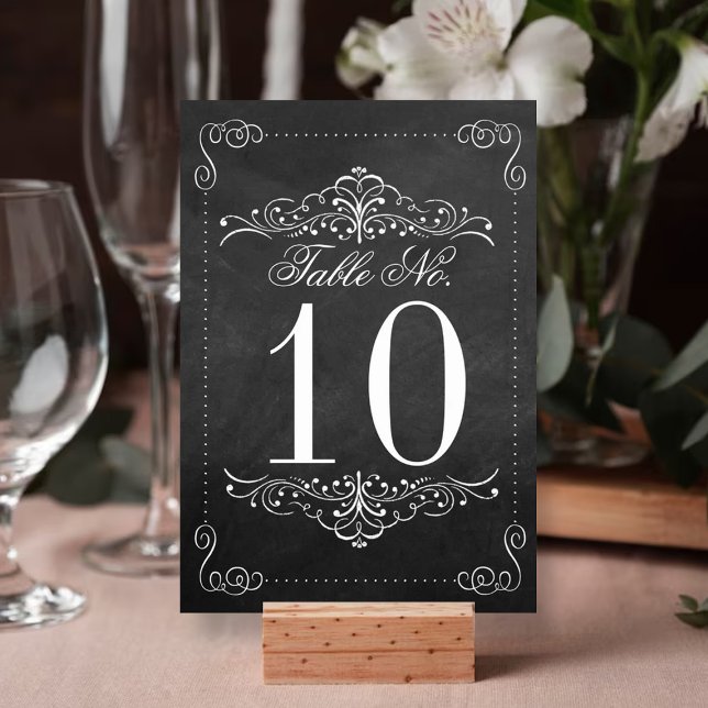 Numeração De Mesa Coleção de Casamentos de Chalkboard de Ornamentado (Criador carregado)