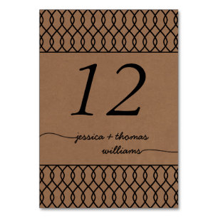 Numeração De Mesa Coleção de Casamentos de Kraft Whimsical Modern