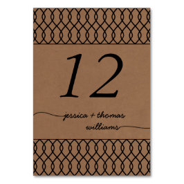 Numeração De Mesa Coleção de Casamentos de Kraft Whimsical Modern