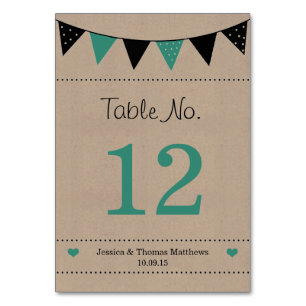 Numeração De Mesa Coleção de Casamentos de Turquesa Moderna