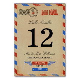 Numeração De Mesa Coleção de Casamentos do Vintage Airmail