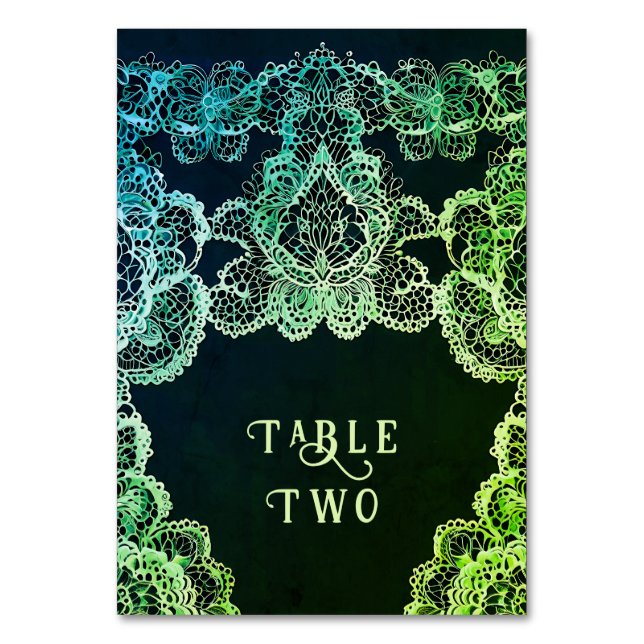 Numeração De Mesa Coleção de Convite de Casamento de Lace Elegante (Verso)
