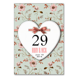 Numeração De Mesa Coleção RomanticCharm Vintage Flower Wedding