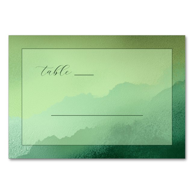 Numeração De Mesa Colinas Serenas em Aquarela Verde (Frente)