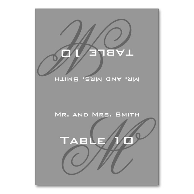 Numeração De Mesa Colocar Monograma de Definição (Frente)