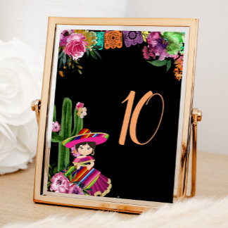 Numeração De Mesa Coloração mexicana Fiesta Floral Birthday
