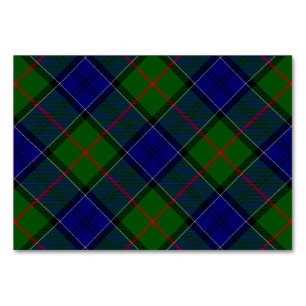 Numeração De Mesa Colquhoun tartan xadrez verde azul