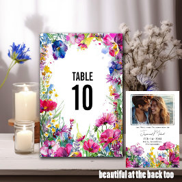 Numeração De Mesa Com a Foto 2 Sided Meadow Blooms