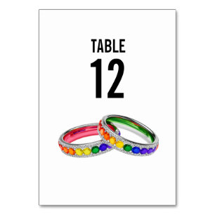 Numeração De Mesa Com texto no verso Casamento Entrelaçado no Orgulh