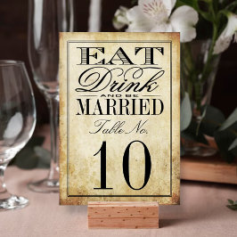 Numeração De Mesa Coma, Beba e Case Casamento vintage