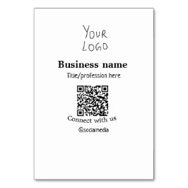 Numeração De Mesa Conectar-se com o logotipo de empresa QR nome de m