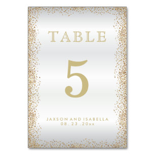 Numeração De Mesa Confetti Dourado e branco - Mesa