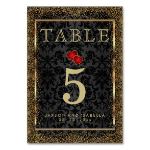 Numeração De Mesa Confetti Dourado e preto - Mesa