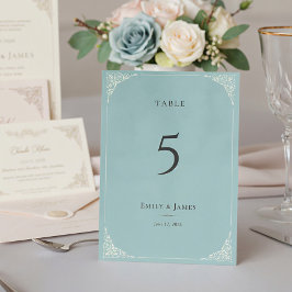 Numeração De Mesa Conjunto de Casamento French Heron Dusty Blue Velv