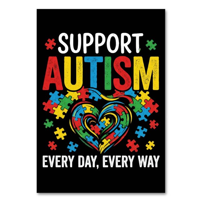Numeração De Mesa Conscientização do autismo (Verso)