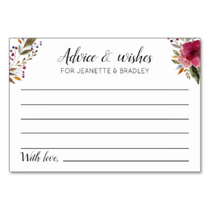 Numeração De Mesa Conselhos de Casamento e Desejos com Flores de Bor