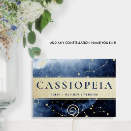 Numeração De Mesa Constelação Cassiopeia (ou Outro) Dourado azul