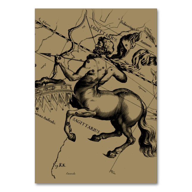 Numeração De Mesa Constelação Sagittarius Hevelius 1690 (Frente)