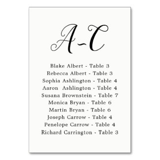 Numeração De Mesa Convidado de Casamento Elegante por Caligrafia por